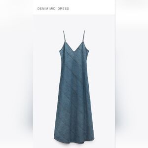 Zara Blue Denim Slip Dress